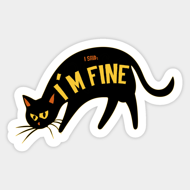 black cat Sticker by Kingrocker Clothing